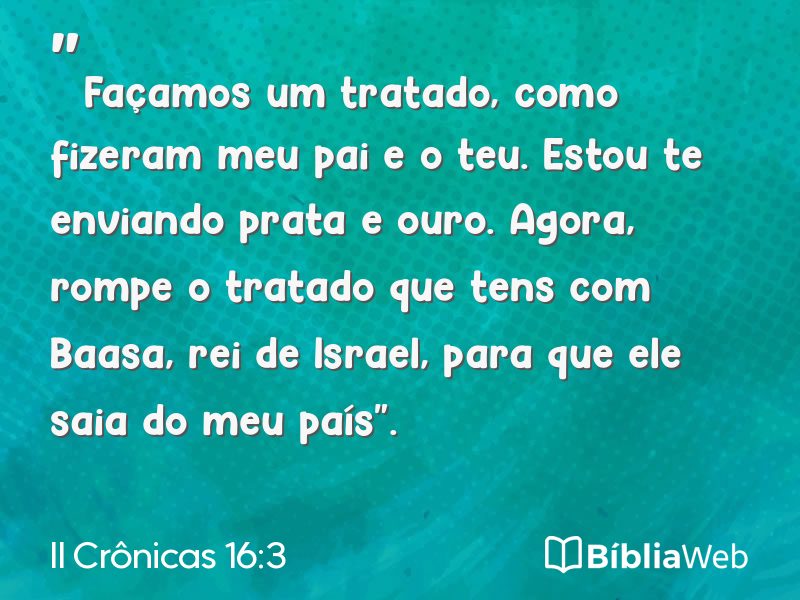 II Crônicas 16:3 em imagem para compartilhar