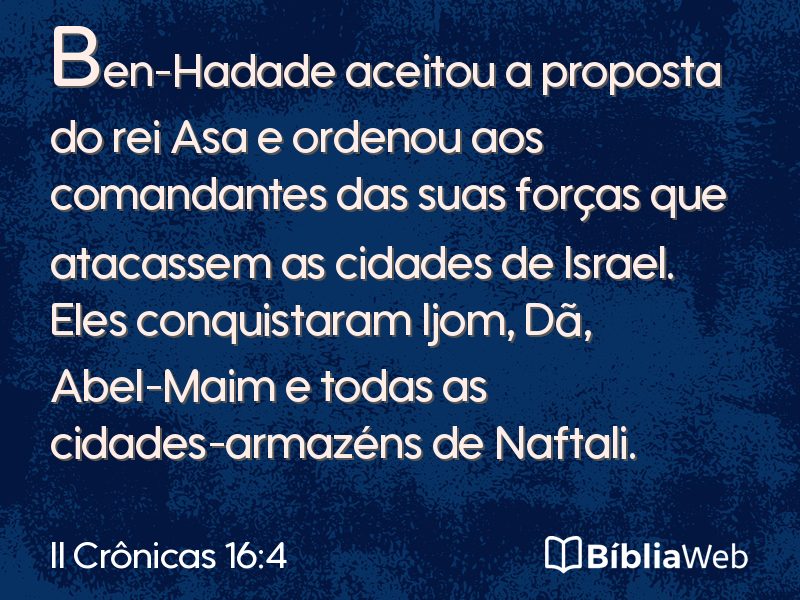 II Crônicas 16:4 em imagem para compartilhar