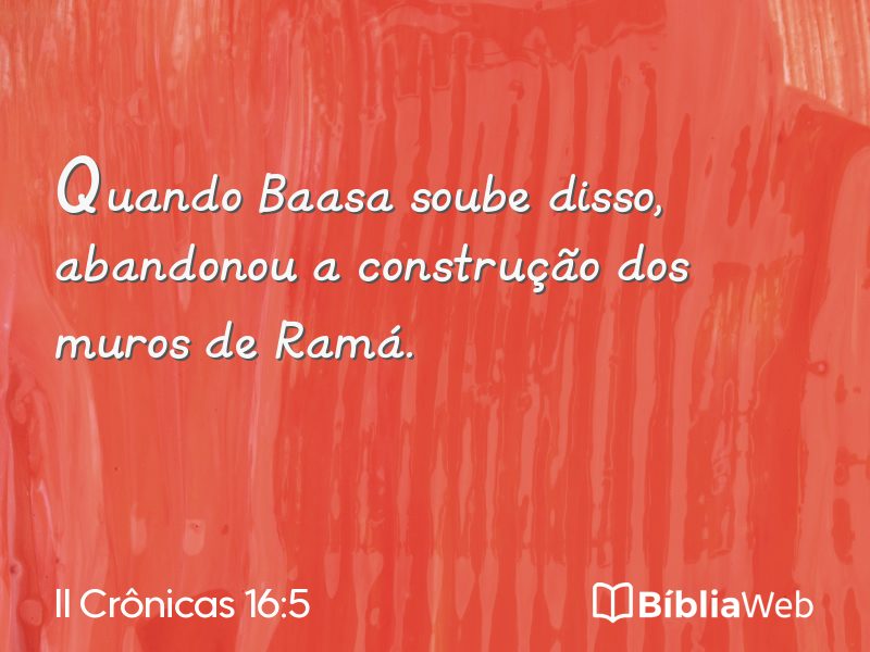 II Crônicas 16:5 em imagem para compartilhar