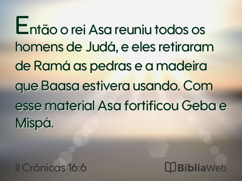 II Crônicas 16:6 em imagem para compartilhar