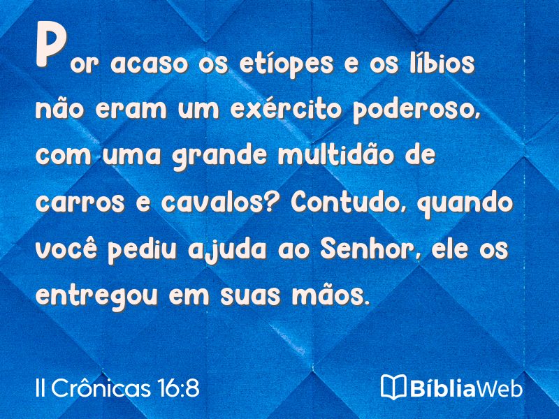 II Crônicas 16:8 em imagem para compartilhar