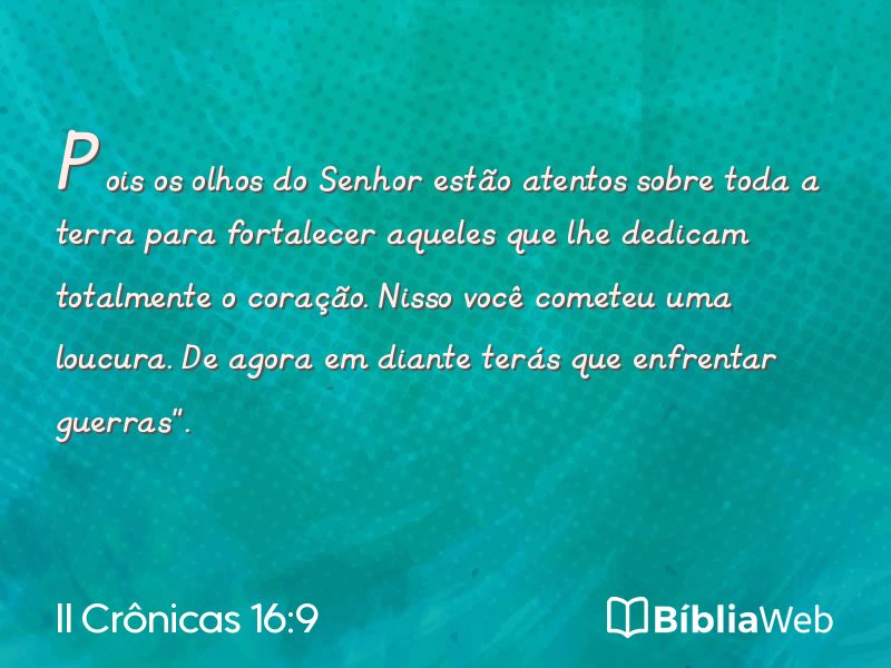 II Crônicas 16:9 em imagem para compartilhar