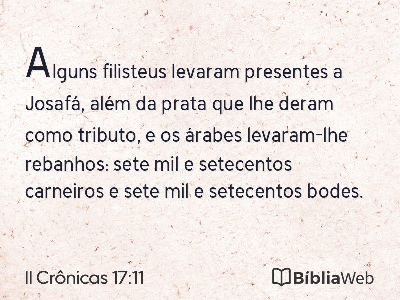 II Crônicas 17:11 em imagem para compartilhar