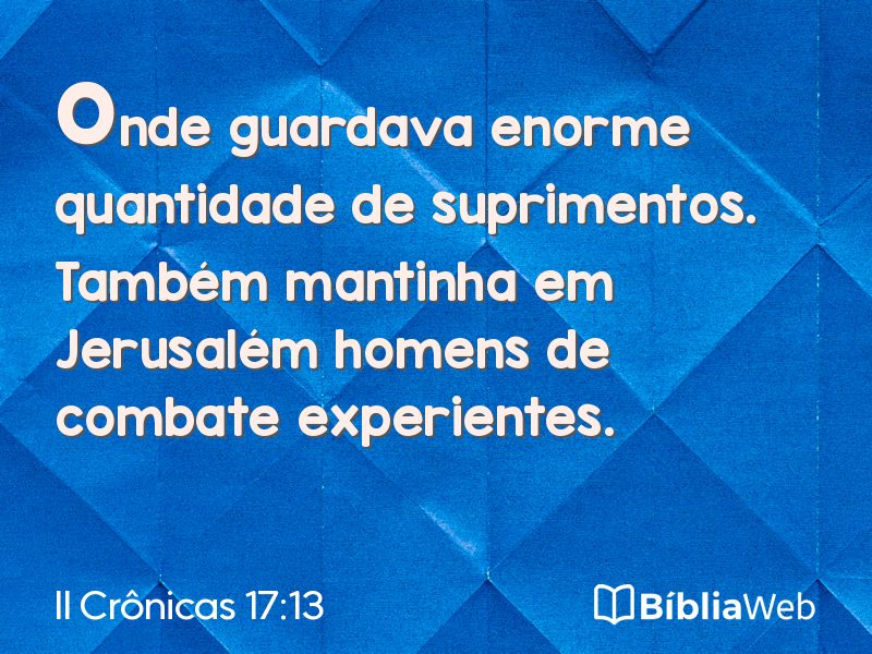 II Crônicas 17:13 em imagem para compartilhar