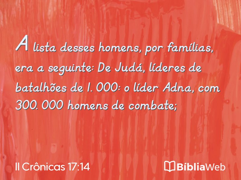 II Crônicas 17:14 em imagem para compartilhar