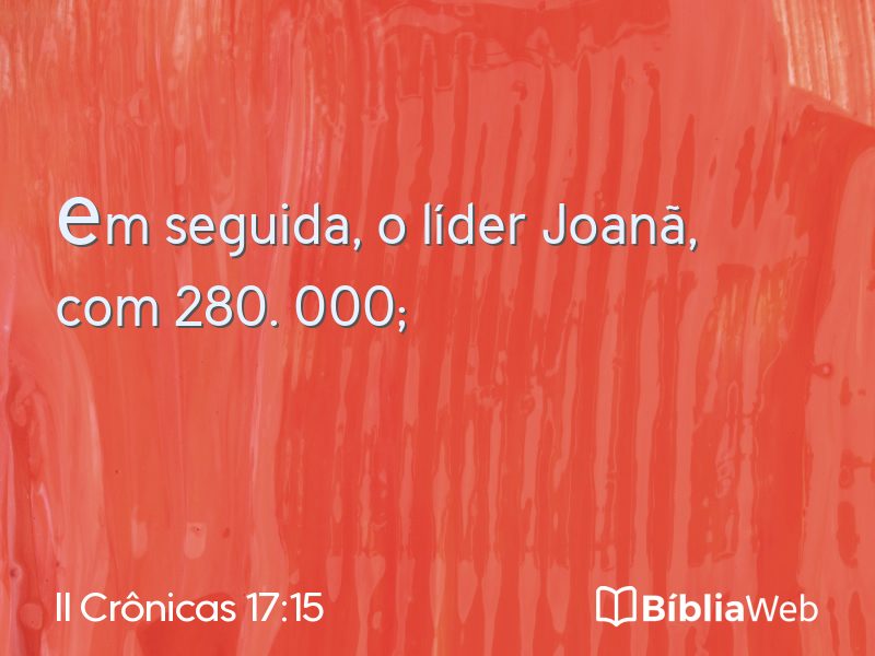 II Crônicas 17:15 em imagem para compartilhar