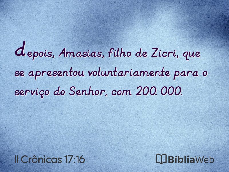 II Crônicas 17:16 em imagem para compartilhar