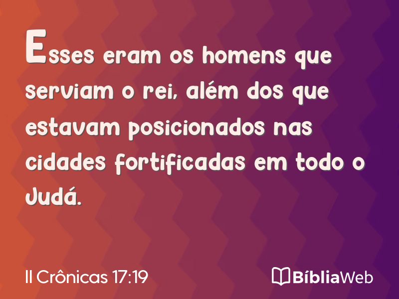 II Crônicas 17:19 em imagem para compartilhar