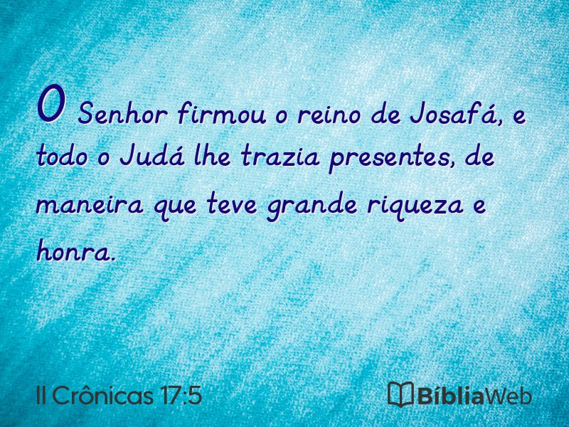 II Crônicas 17:5 em imagem para compartilhar