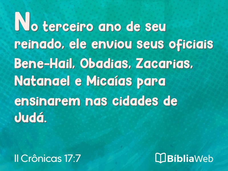 II Crônicas 17:7 em imagem para compartilhar