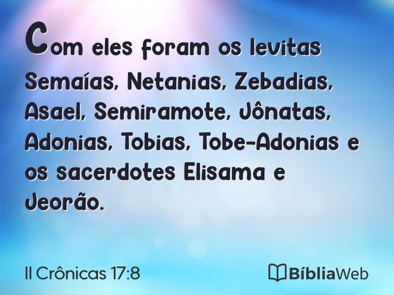 II Crônicas 17:8 em imagem para compartilhar