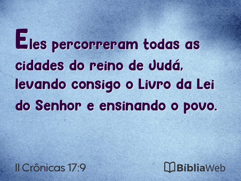 II Crônicas 17:9 em imagem para compartilhar