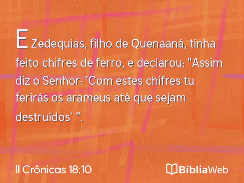 II Crônicas 18:10 em imagem para compartilhar