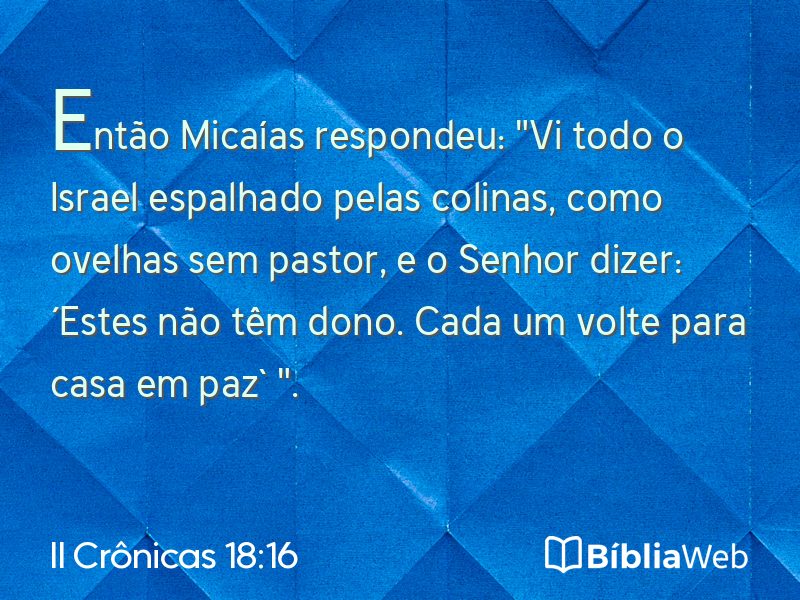 II Crônicas 18:16 em imagem para compartilhar