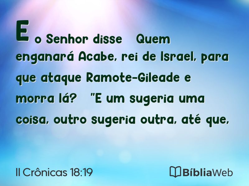 II Crônicas 18:19 em imagem para compartilhar