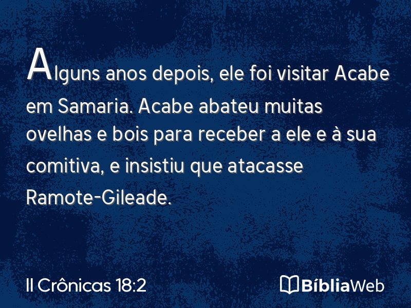 II Crônicas 18:2 em imagem para compartilhar