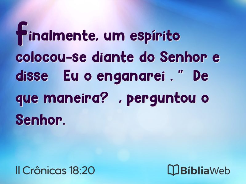 II Crônicas 18:20 em imagem para compartilhar