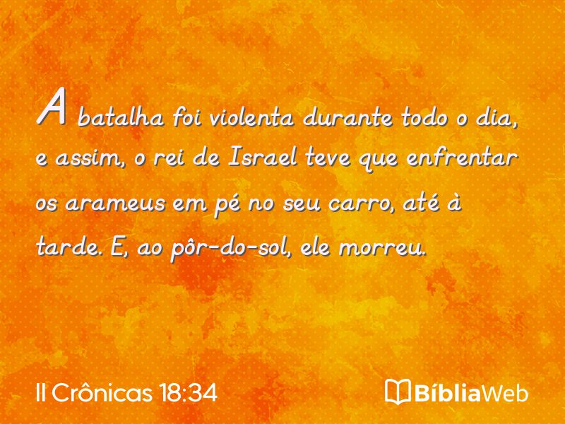 II Crônicas 18:34 em imagem para compartilhar
