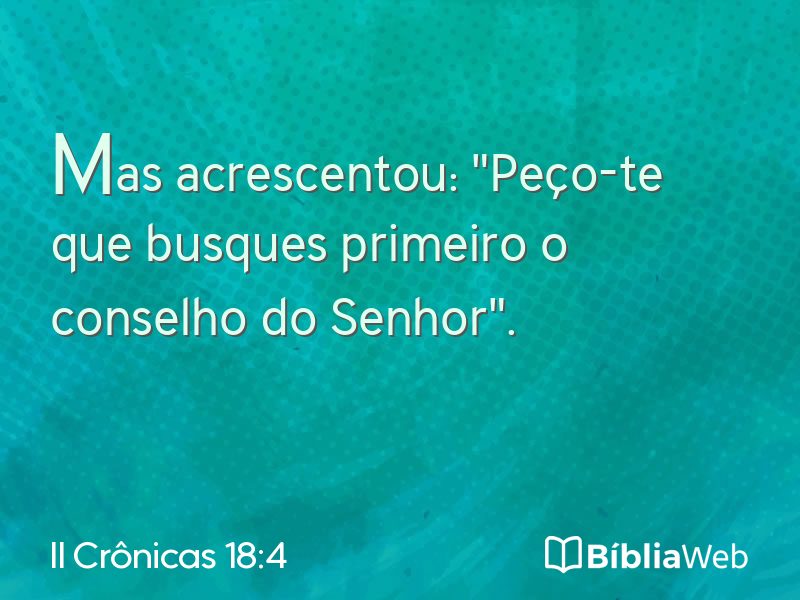 II Crônicas 18:4 em imagem para compartilhar