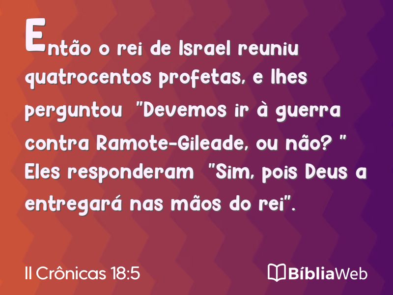 II Crônicas 18:5 em imagem para compartilhar