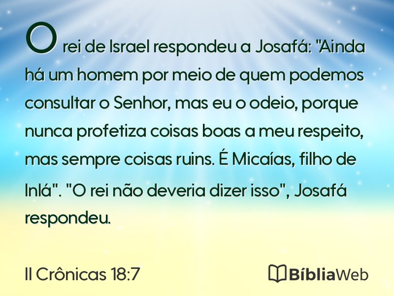 II Crônicas 18:7 em imagem para compartilhar