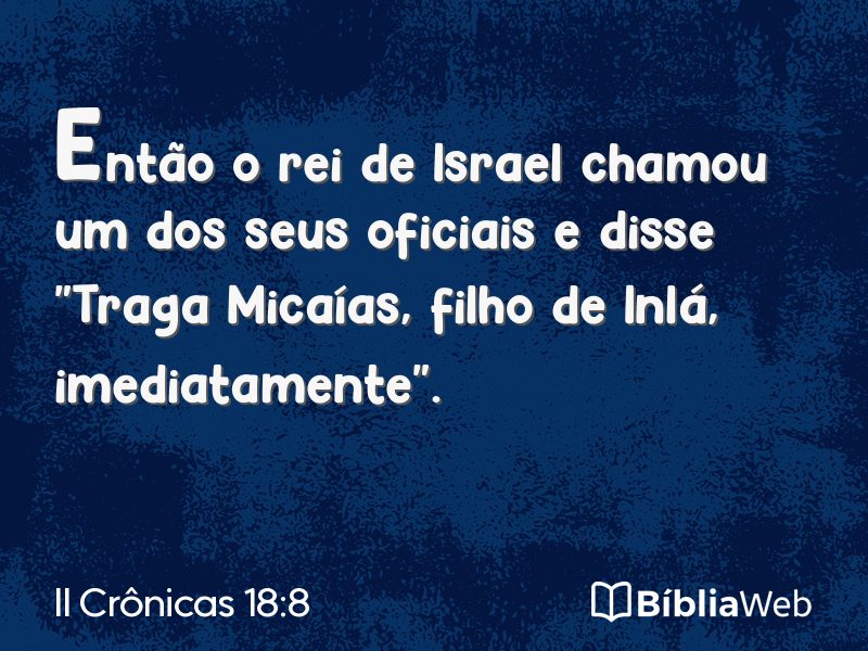 II Crônicas 18:8 em imagem para compartilhar