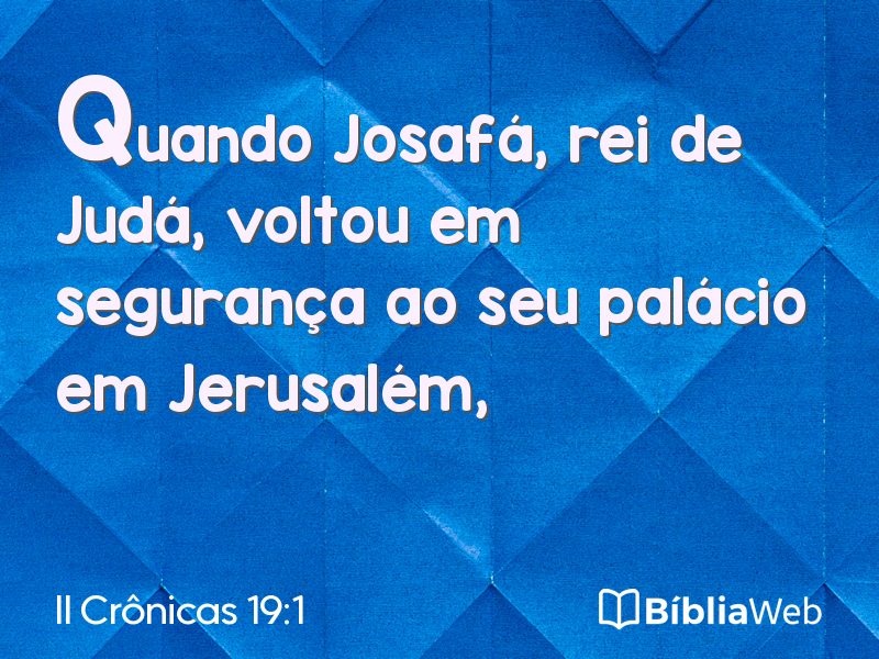 II Crônicas 19:1 em imagem para compartilhar