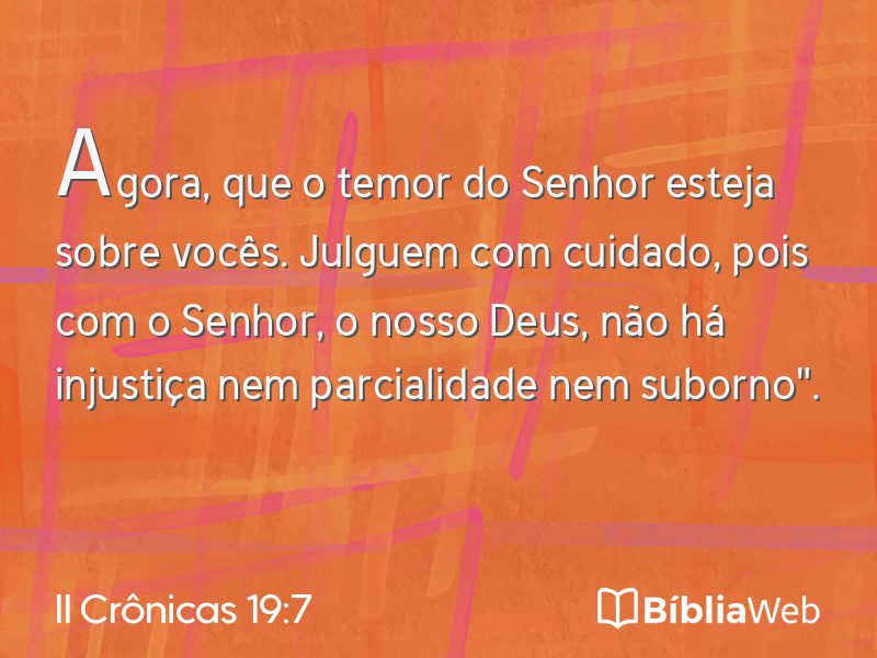 II Crônicas 19:7 em imagem para compartilhar