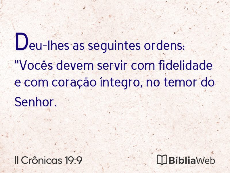 II Crônicas 19:9 em imagem para compartilhar