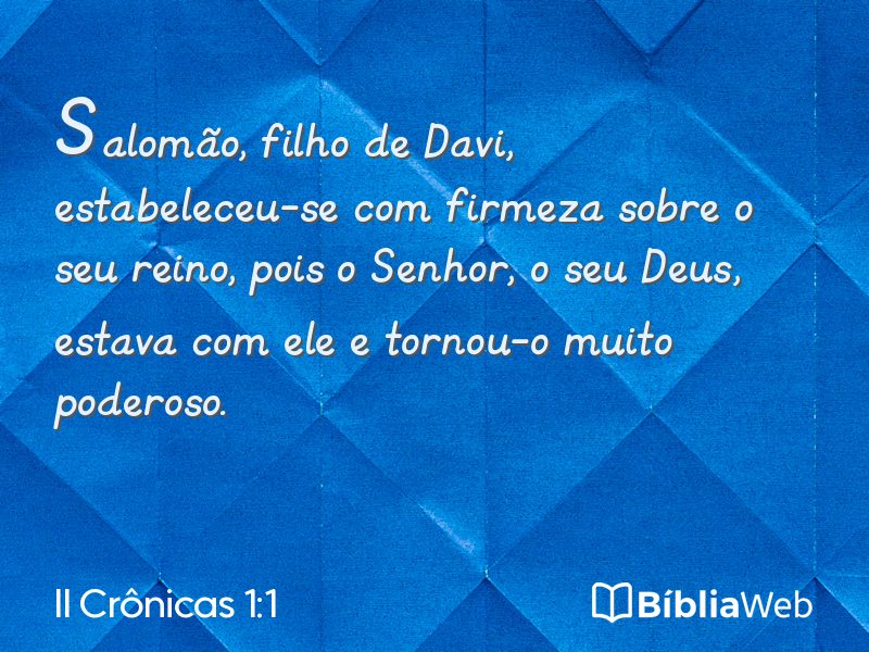 II Crônicas 1:1 em imagem para compartilhar