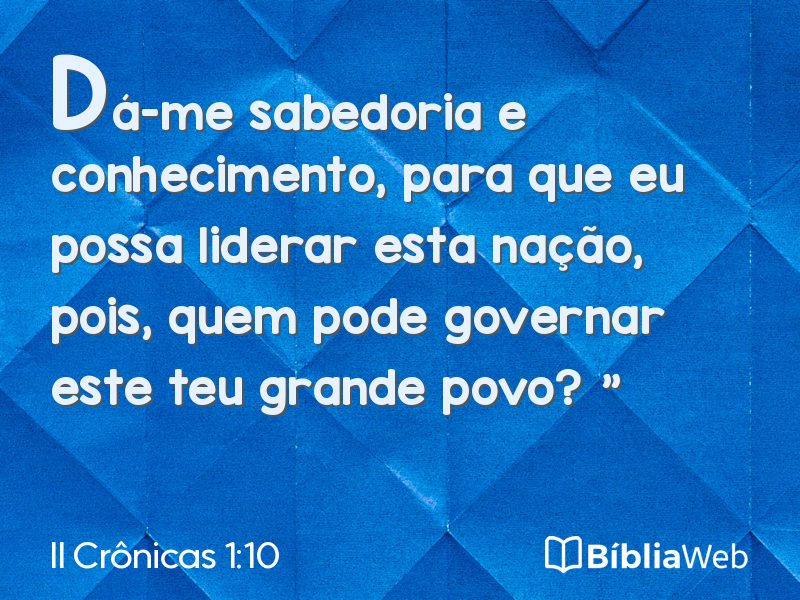 II Crônicas 1:10 em imagem para compartilhar