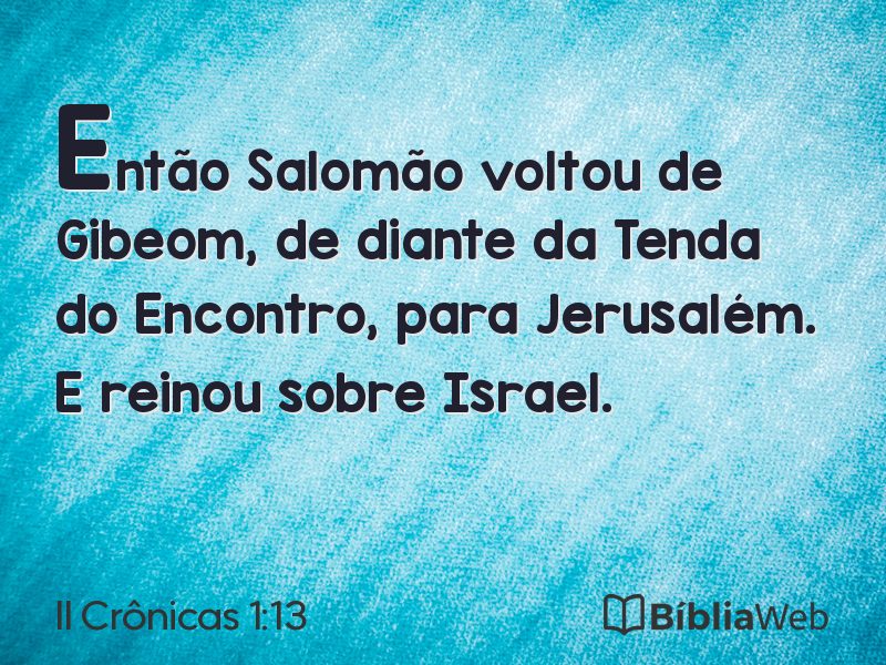II Crônicas 1:13 em imagem para compartilhar