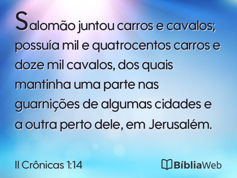 II Crônicas 1:14 em imagem para compartilhar