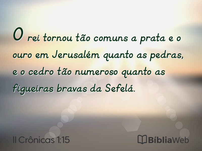 II Crônicas 1:15 em imagem para compartilhar