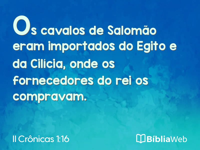 II Crônicas 1:16 em imagem para compartilhar