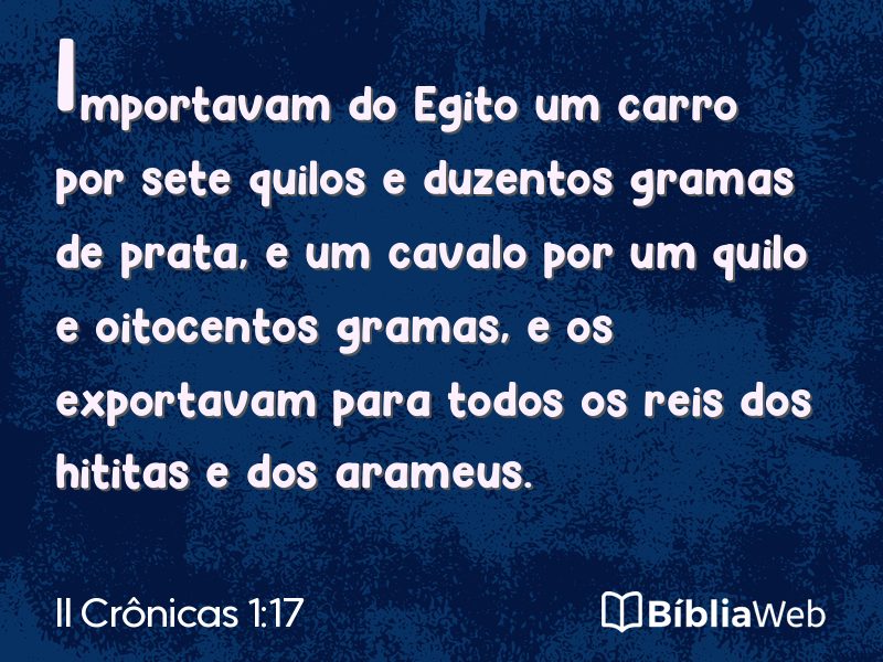 II Crônicas 1:17 em imagem para compartilhar