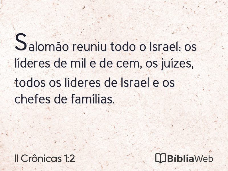 II Crônicas 1:2 em imagem para compartilhar