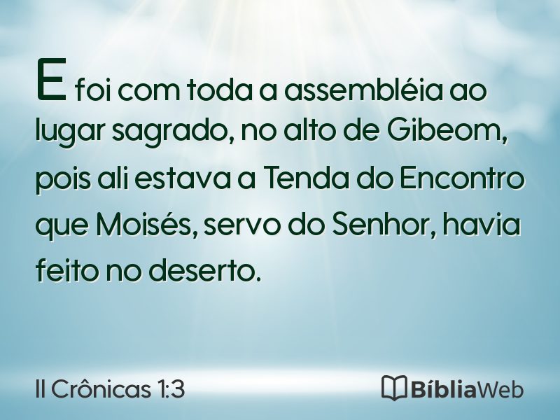 II Crônicas 1:3 em imagem para compartilhar