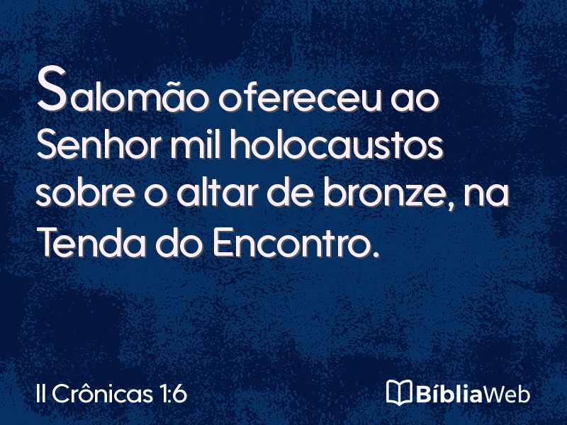 II Crônicas 1:6 em imagem para compartilhar