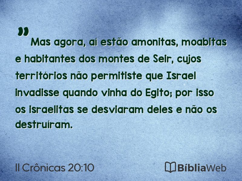 II Crônicas 20:10 em imagem para compartilhar
