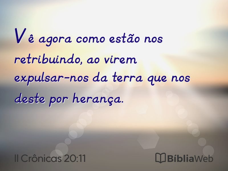 II Crônicas 20:11 em imagem para compartilhar