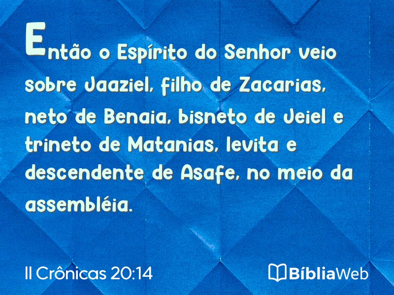 II Crônicas 20:14 em imagem para compartilhar