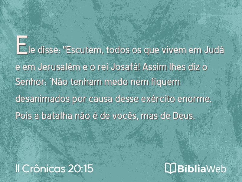 II Crônicas 20:15 em imagem para compartilhar