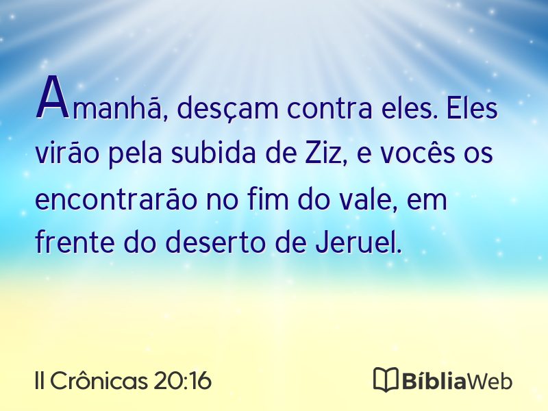 II Crônicas 20:16 em imagem para compartilhar
