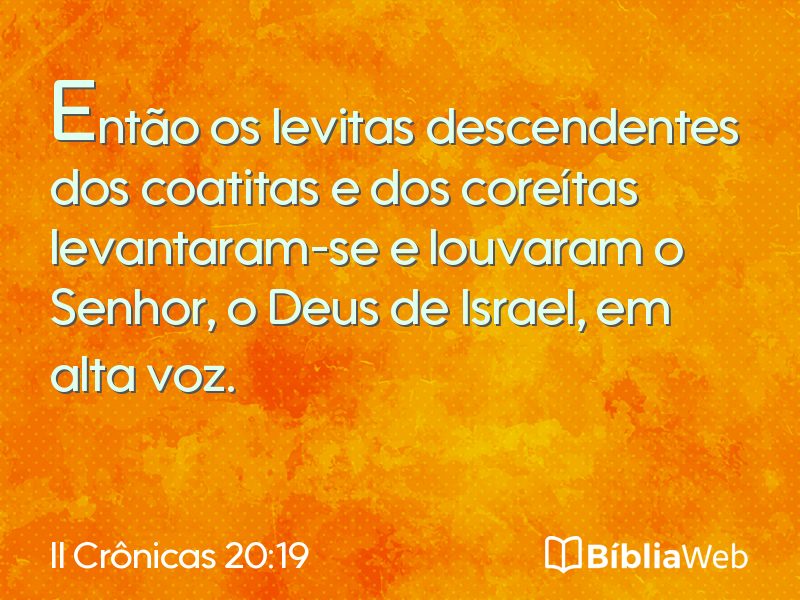 II Crônicas 20:19 em imagem para compartilhar