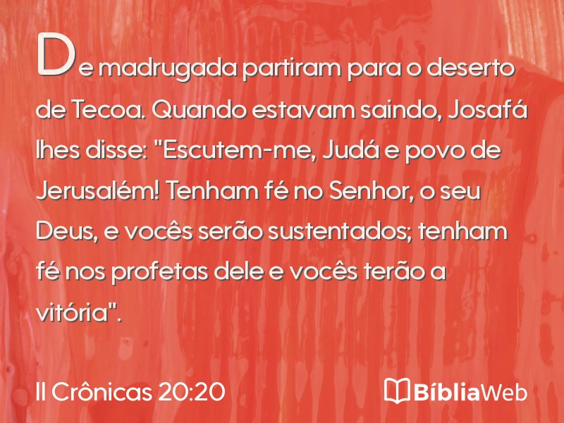 II Crônicas 20:20 em imagem para compartilhar