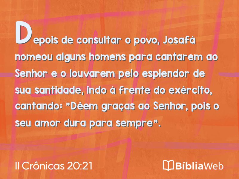 II Crônicas 20:21 em imagem para compartilhar