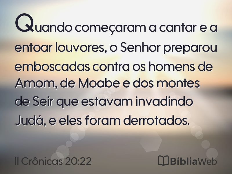 II Crônicas 20:22 em imagem para compartilhar