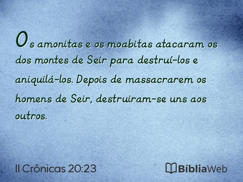 II Crônicas 20:23 em imagem para compartilhar