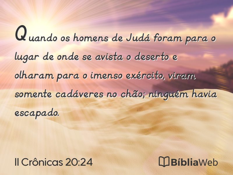 II Crônicas 20:24 em imagem para compartilhar
